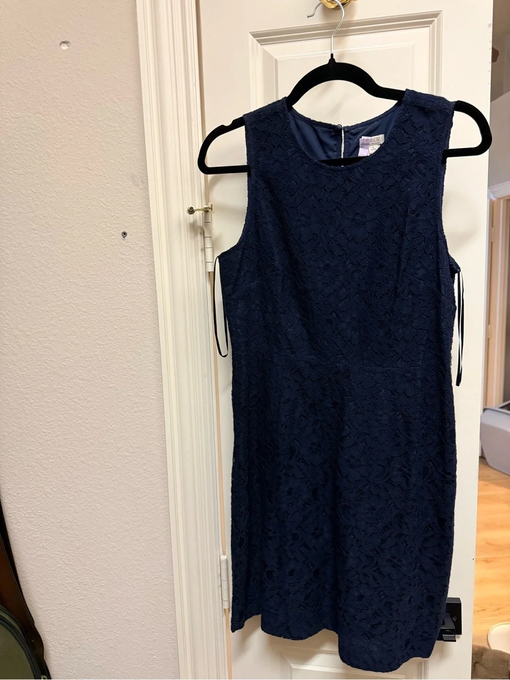 J. Crew Navy Lace Sleeveless Sheath Dress